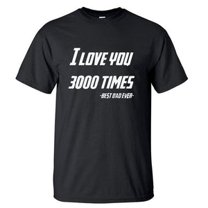Black Iron Man T-shirt  I Love You 3000