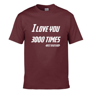 Black Iron Man T-shirt  I Love You 3000